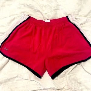 Under Armour Running Shorts Womens Med Hot Pink Elastic Waist Drawstring Lined